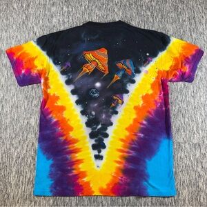 LIQUID BLUE TIE DYE 2 SIDED Shirt Mushroom Greatful Dead Size L Retro Style